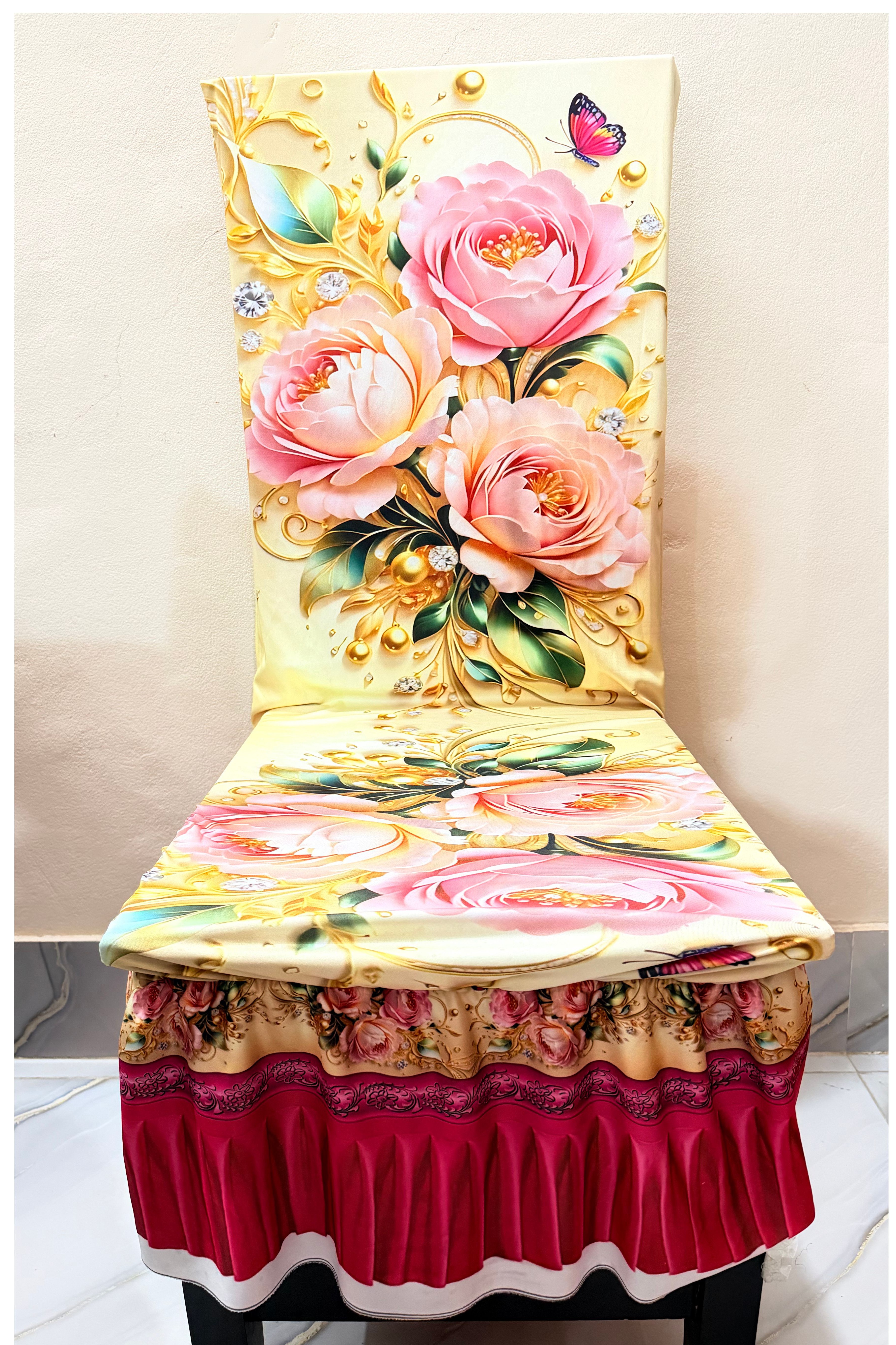 3D Waterproof Premium Dining Table Set ( কুচি চেয়ার কভার ) Code: D81